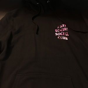 Anti Social Social Club black/pink camo hoodie